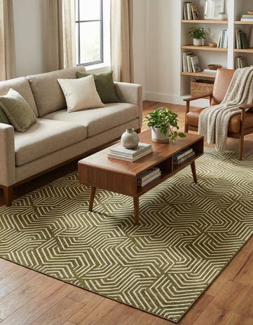 Olive Green Aakaar Rug