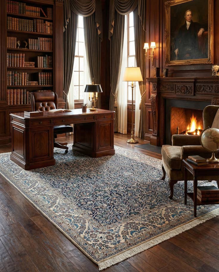 Detail image of 6' 8 x 9' 11 Hand Knotted Nain Rug