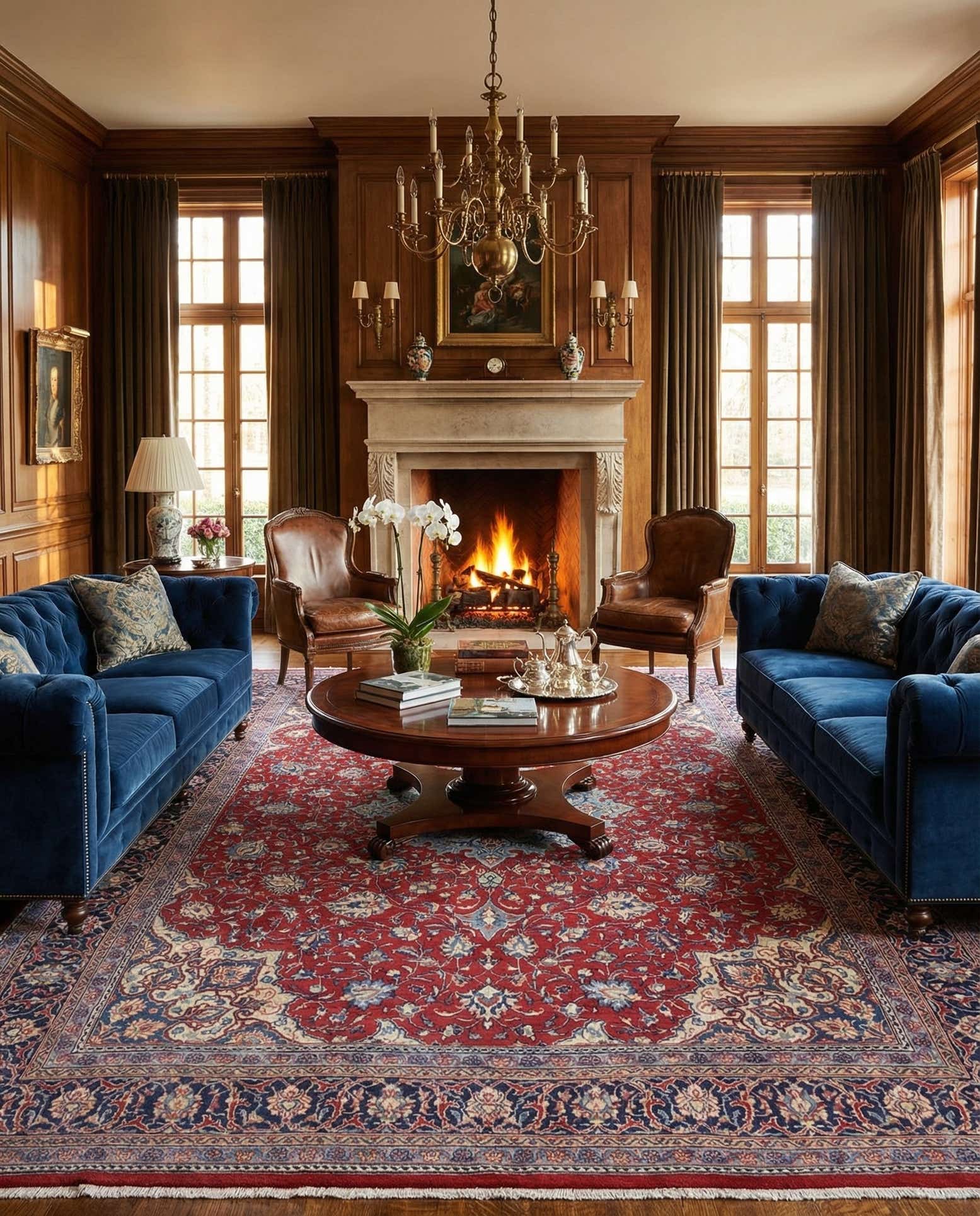 9' 9 x 13' Hand Knotted Sarough Persian Wool Rug