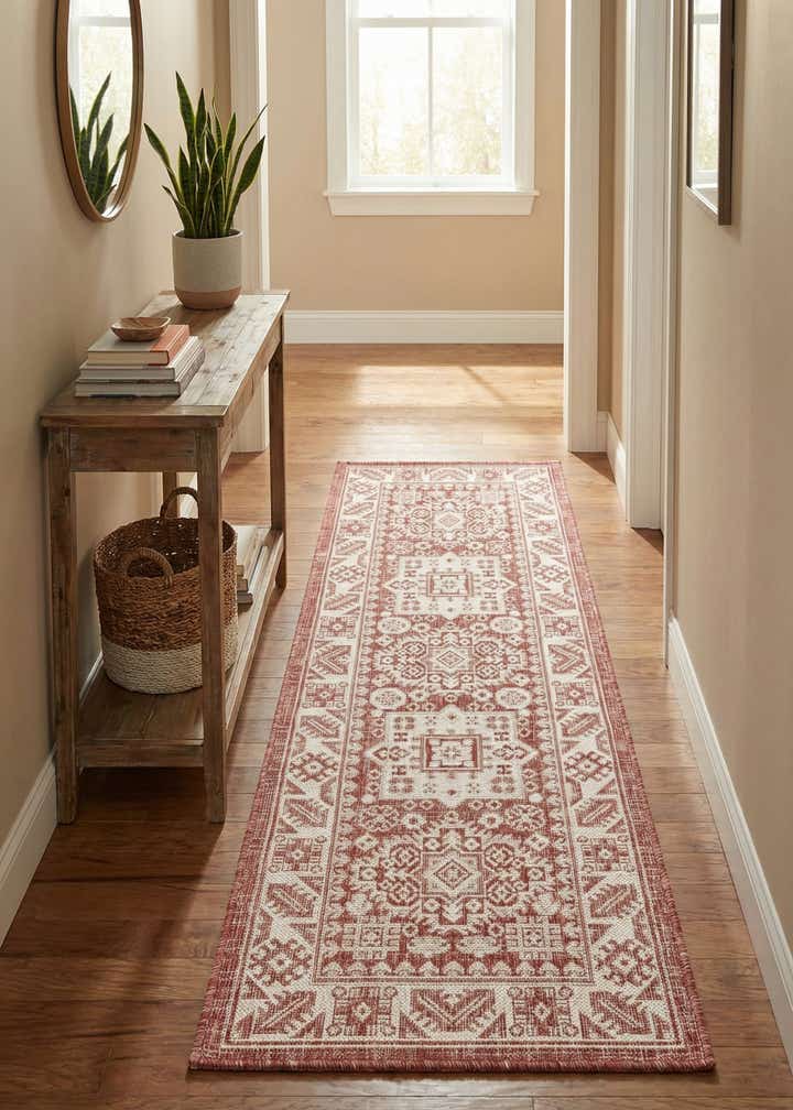 2' x 6' Easy-Clean Aztec Indoor / Outdoor Runner Rug