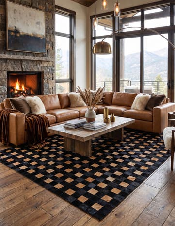 7' 11 x 9' 11 Cowhide - Patchwork Rug