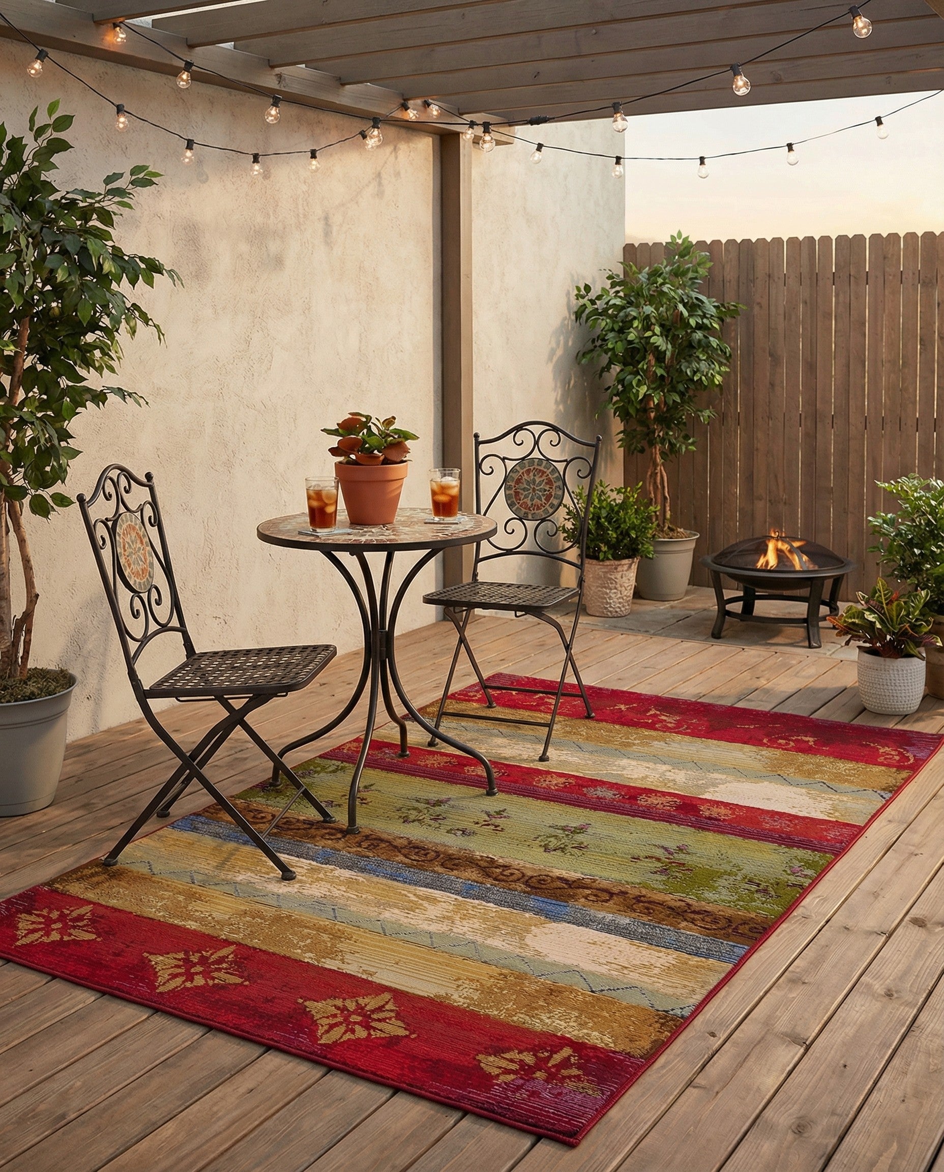  4' x 6'  Washable Modern Indoor / Outdoor Rug