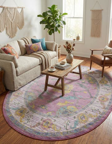 Pink Paragon Oval Rug