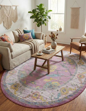 Pink Paragon Oval Rug