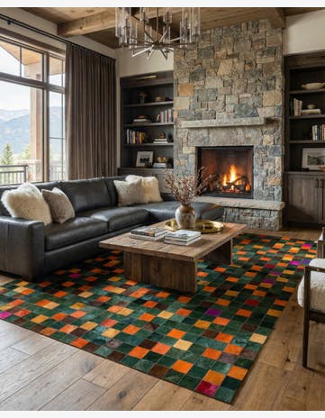 7' 11 x 9' 9 Cowhide - Patchwork Rug
