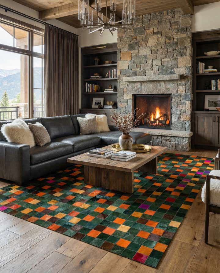 7' 11 x 9' 9 Cowhide - Patchwork Rug