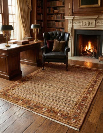 4' 2 x 5' 7 Hand Knotted Ariana Ziegler Wool Rug