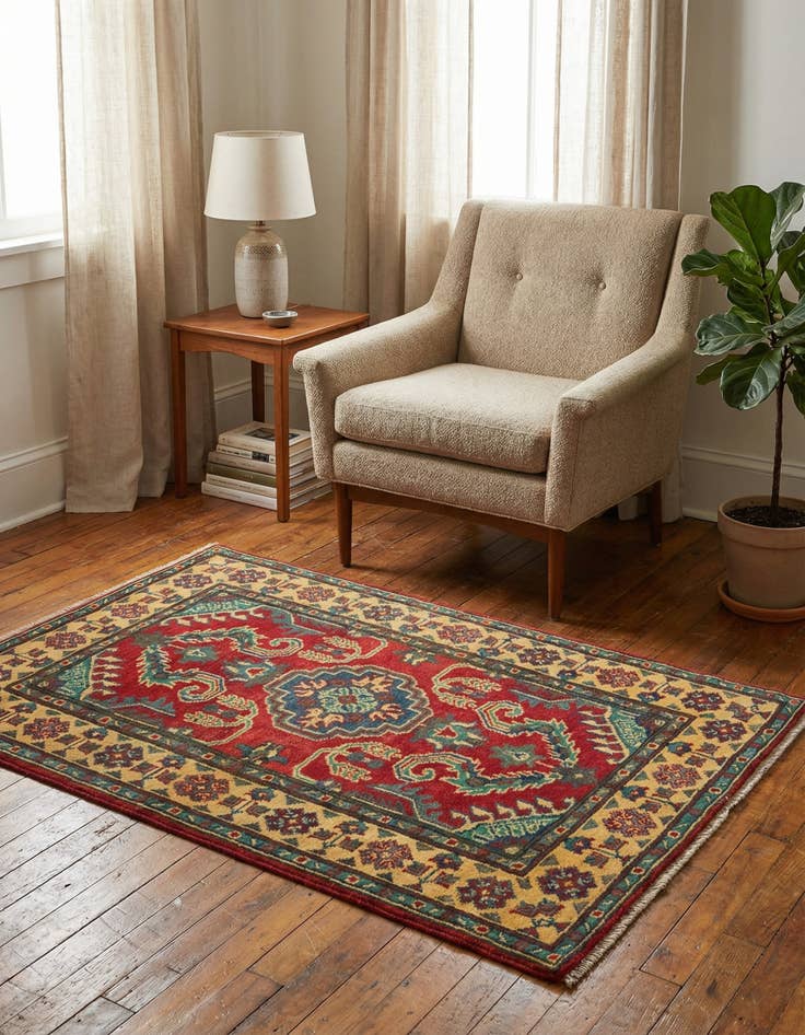 Detail image of 2' 8 x 4' 1  Hand Knotted Kazak Rug