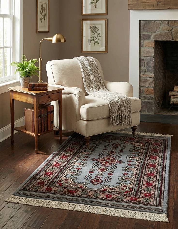 Detail image of 2' 7 x 4' 1  Hand Knotted Bokhara Oriental Wool Rug