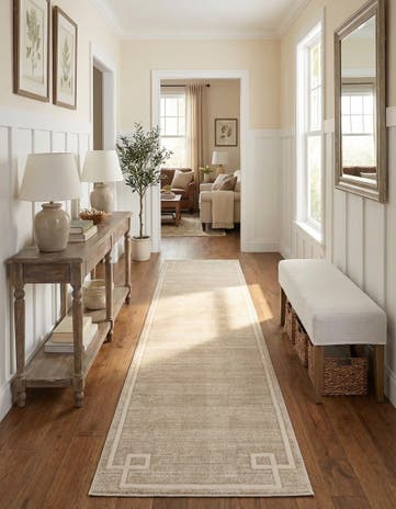 Jill Zarin Beige Uptown Lenox Hill Runner Rug