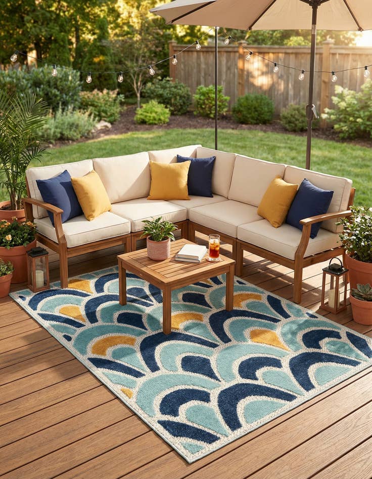 Detail image of 4' x 6'  Washable Belize Indoor / Outdoor Rug