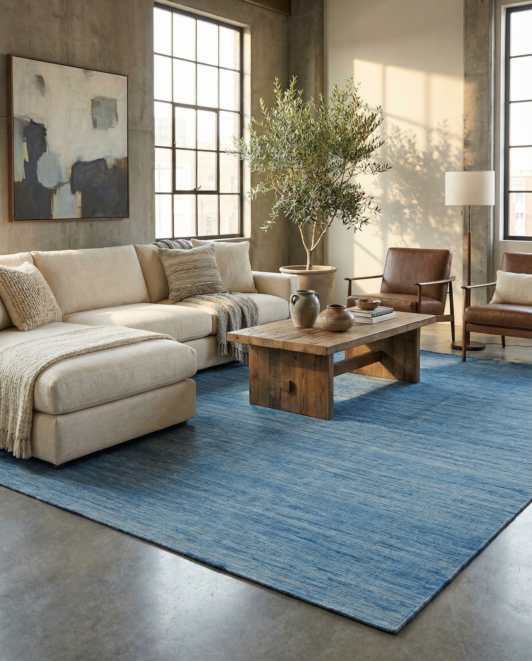  6' 11 x 9' 5  Hand Woven Kilim Modern Wool Rug