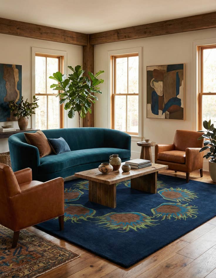 Detail image of 7' 5 x 7' 6 Luna Wool Square Rug