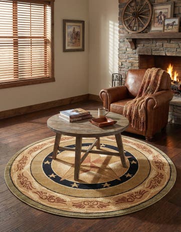 5' 3 x 5' 3 Pioneer Round Rug