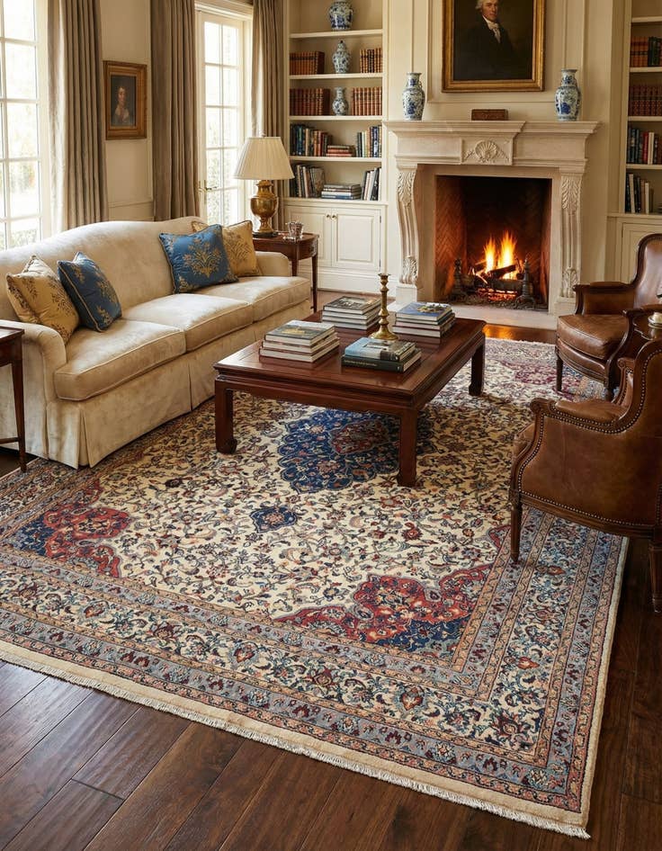 Detail image of 8' x 11' 6 Kashan Wool Rug