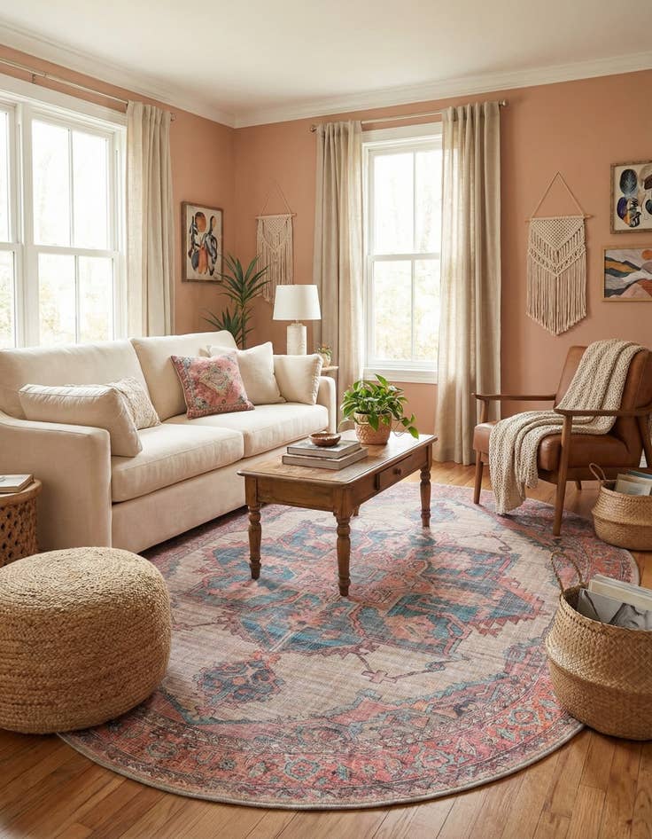 Detail image of 7' 10 x 10'  Washable Nostalgia Oval Rug