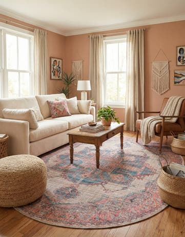7' 10 x 10' Washable Nostalgia Oval Rug