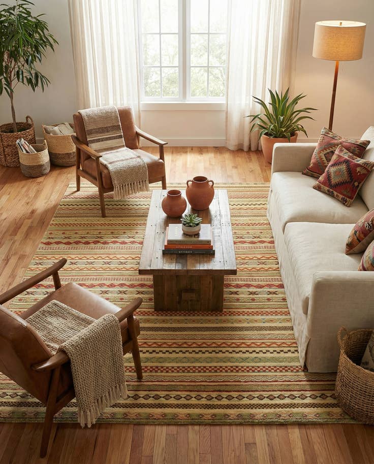 Detail image of 5' x 6' 6 Hand Knotted Modern Ziegler Rug