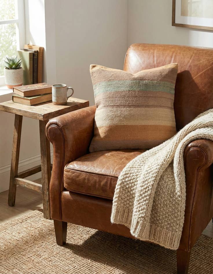 Detail image of 1' 6 x 1' 6  Hand Woven Pillow Wool Square Rug