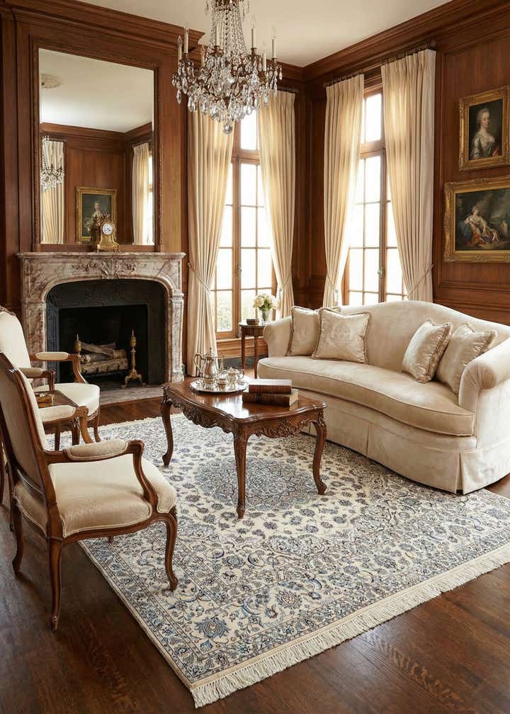 6' 9 x 6' 11 Hand Knotted Nain Rug