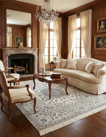6' 9 x 6' 11 Hand Knotted Nain Rug