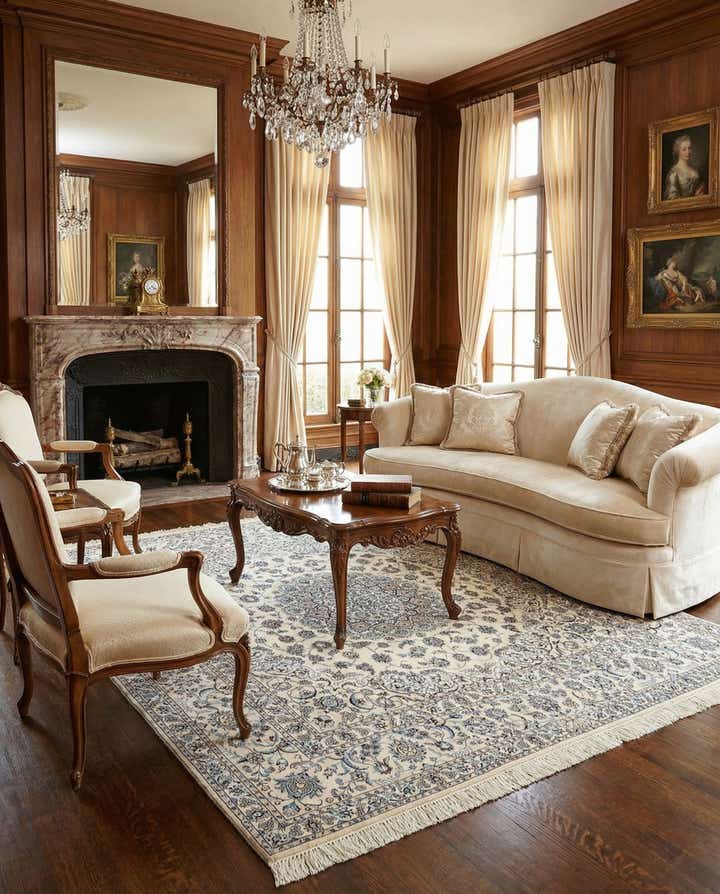 6' 9 x 6' 11 Hand Knotted Nain Rug