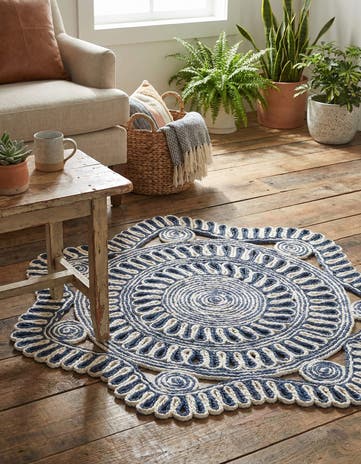 3' x 3' Handmade Braided Jute Round Rug