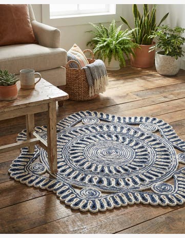 3' x 3' Handmade Braided Jute Round Rug