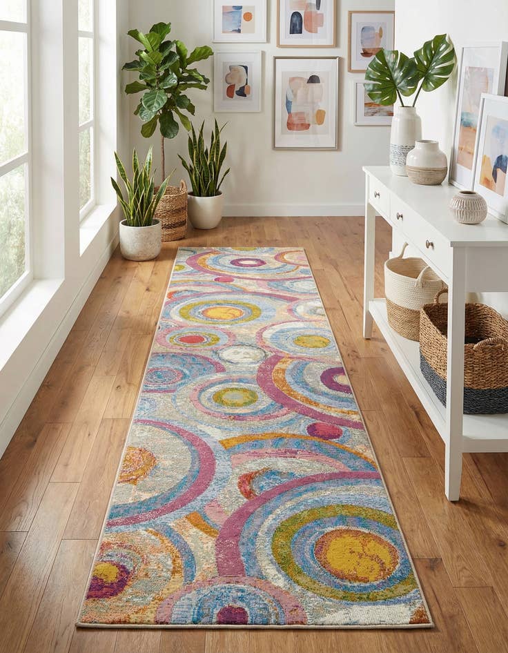 Detail image of 2' 7 x 12' Easy-Clean Modern Indoor / Outdoor Runner Rug