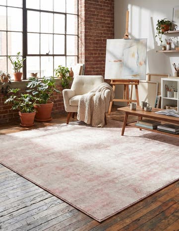Carnation Pink Aurora Square Rug