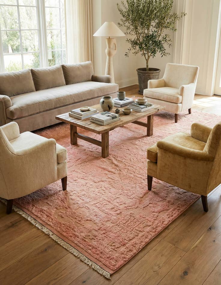 Detail image of 9' 1 x 12' 6  Hand Knotted Oushak Wool Rug