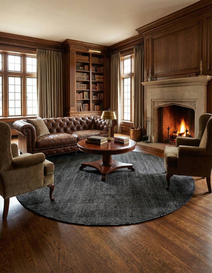 Detail image of 7' 10 x 7' 10  Hand Woven Jill Zarin English Manor Wool Round Rug