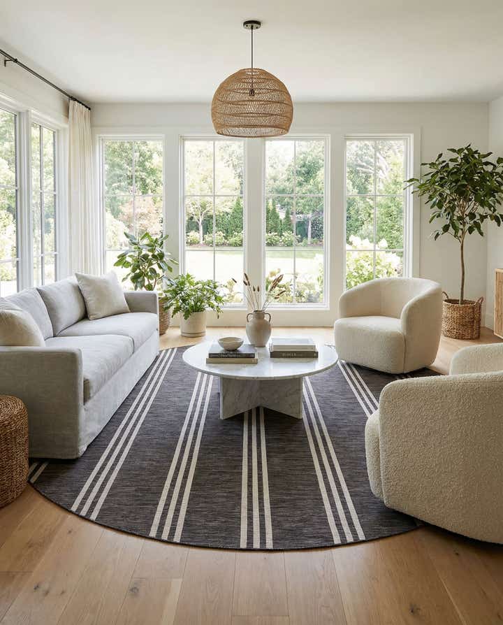 10' 8 x 10' 8 Easy-Clean Jill Zarin Anguilla Indoor / Outdoor Round Rug