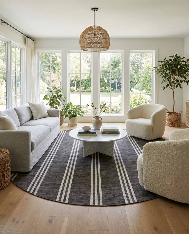 Detail image of 10' 8 x 10' 8 Easy-Clean Jill Zarin Anguilla Indoor / Outdoor Round Rug