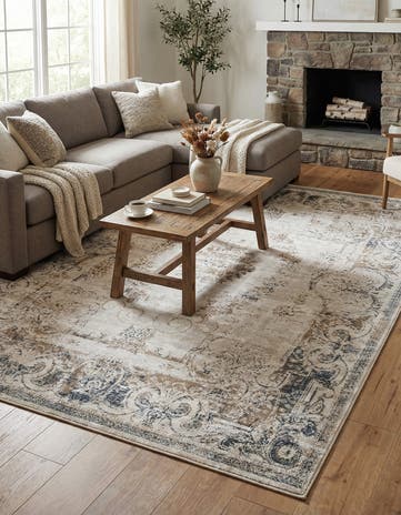 Blue and Cream Villa Tapis