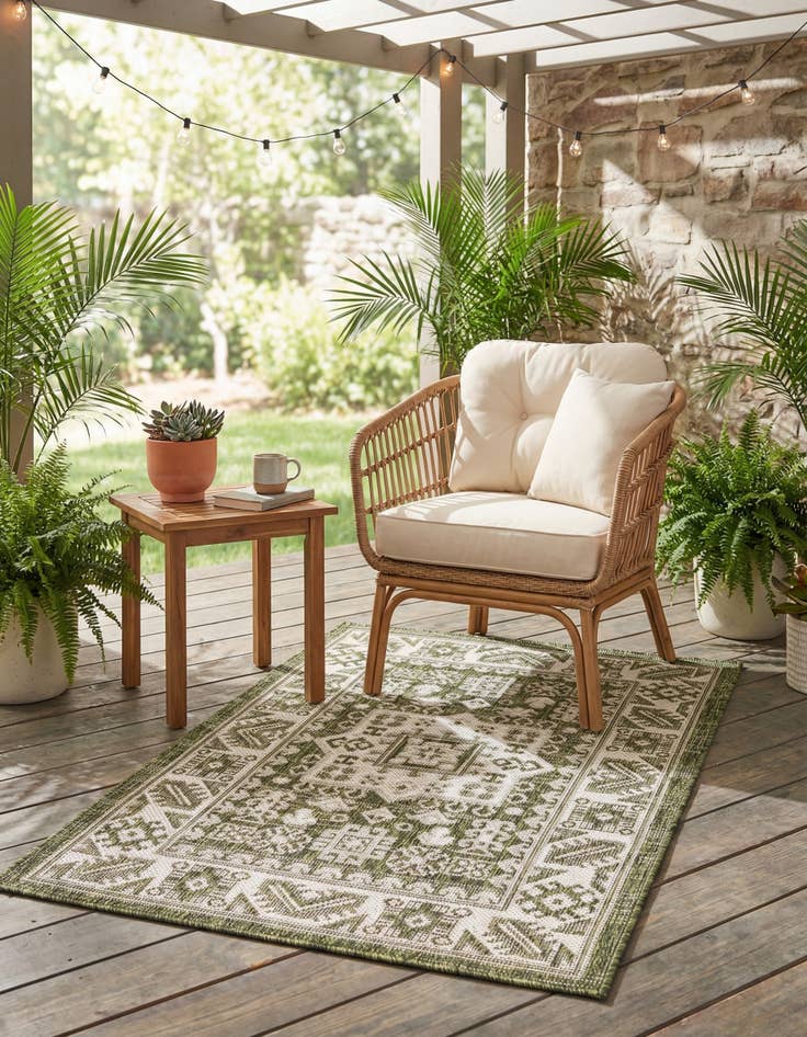 Detail image of 2' x 3'  Washable Aztec Indoor / Outdoor Rug