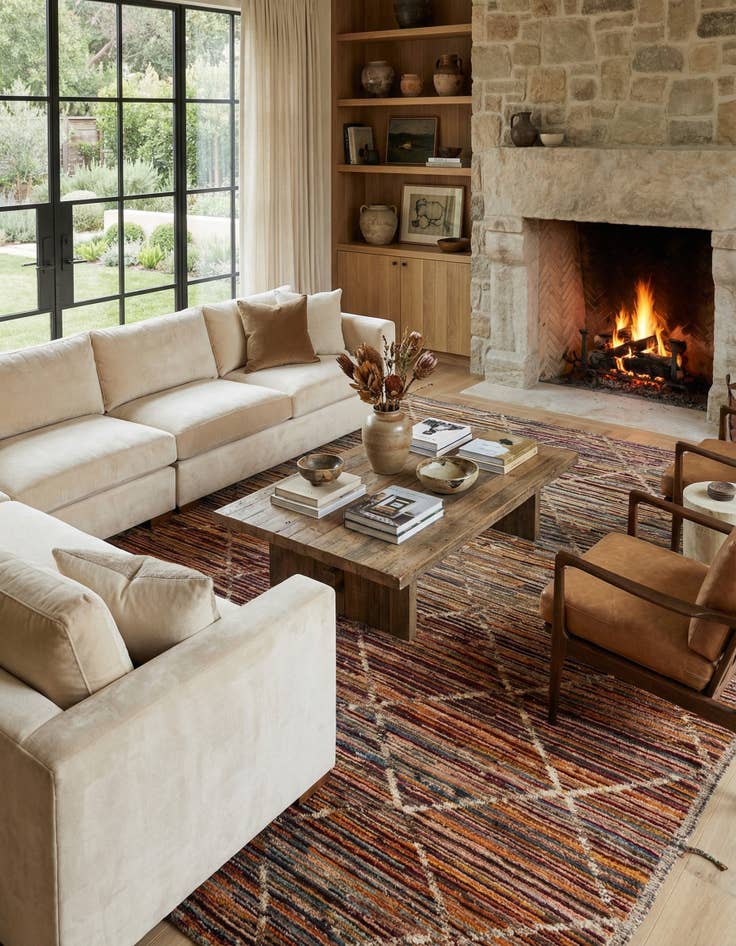 Detail image of  10' 8 x 13' 10  Hand Knotted Moroccan Wool Rug