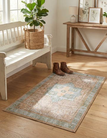 Light Brown Washable Timeless Rug