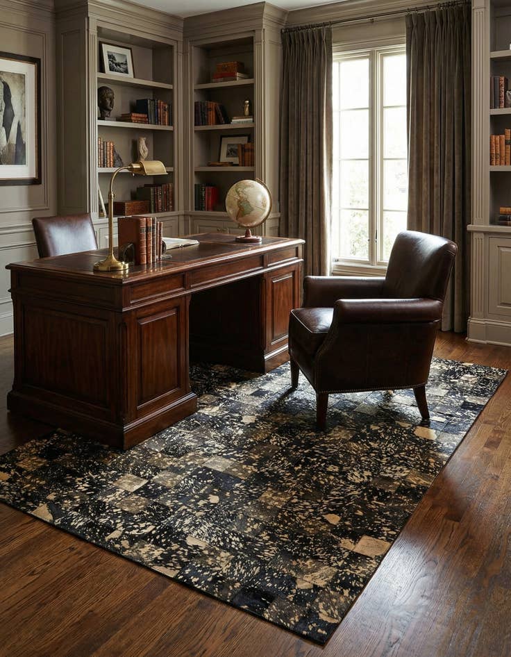 Detail image of 5' x 8' Cowhide Stocks Rug