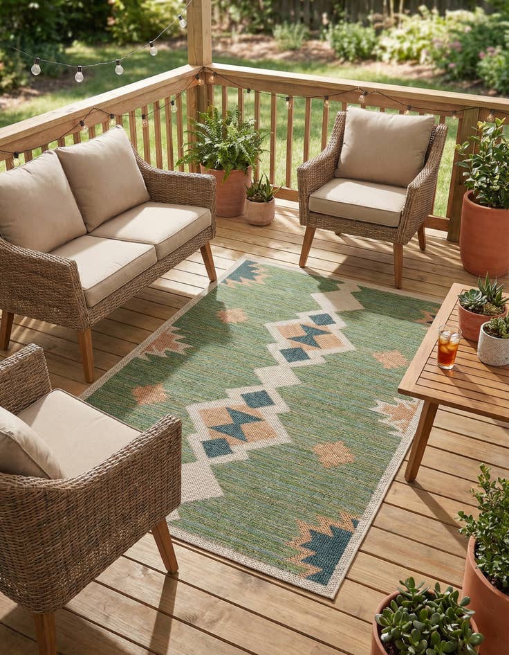 Detail image of 4' x 6'  Washable Baja Indoor / Outdoor Rug