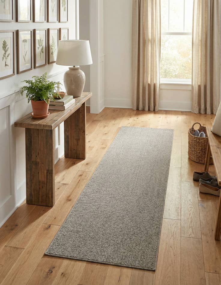 Detail image of 2' 7 x 12'  Washable Solid Indoor / Outdoor Runner Rug