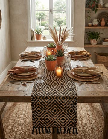 1' 2 x 5' 1 Hand Woven Braided Jute Table Runner Rug