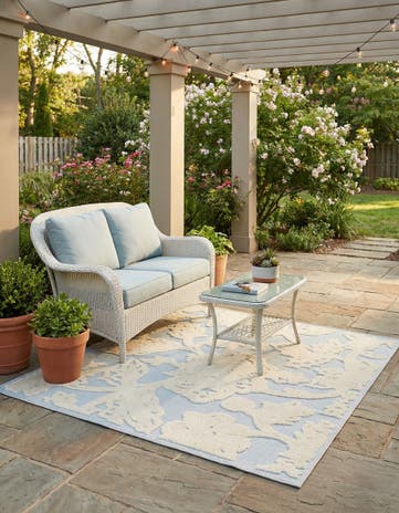 Gray Easy-Clean Aruba Indoor / Outdoor Square Rug