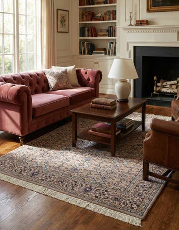 4' x 6' Hand Knotted Farahan Wool Rug