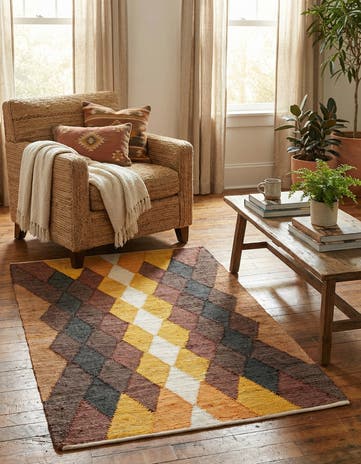 5' 1 x 8' Hand Braided Chindi Cotton Rug