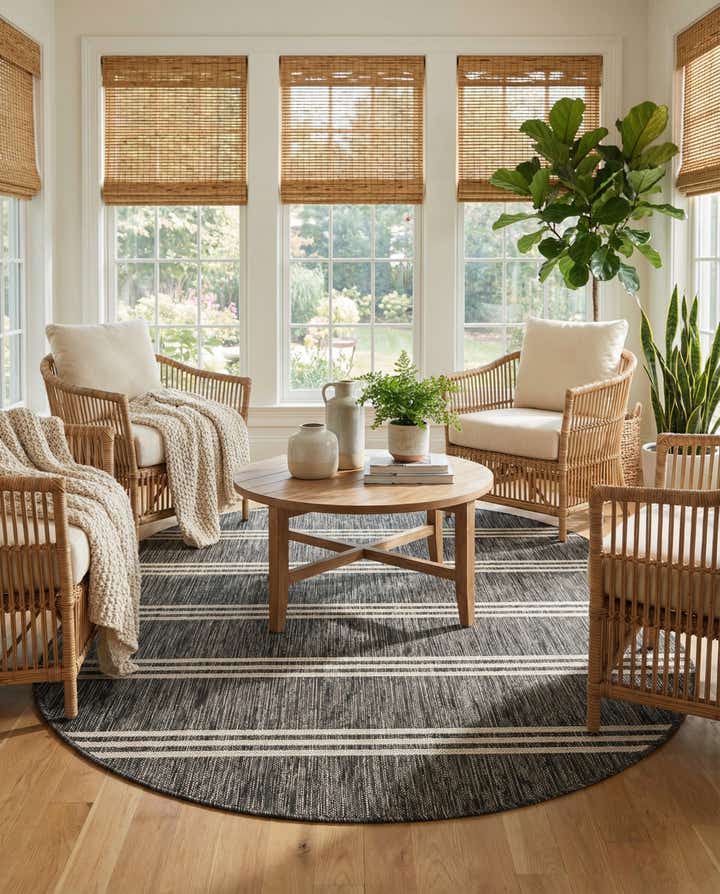 5' 3 x 8' Easy-Clean Jill Zarin Anguilla Indoor / Outdoor Oval Rug