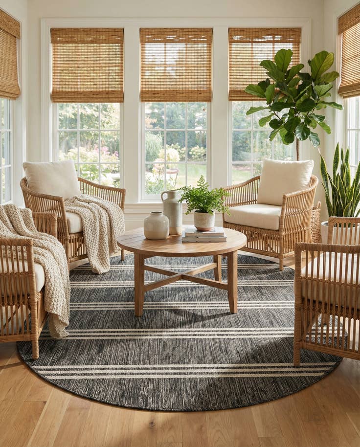Detail image of 5' 3 x 8' Easy-Clean Jill Zarin Anguilla Indoor / Outdoor Oval Rug