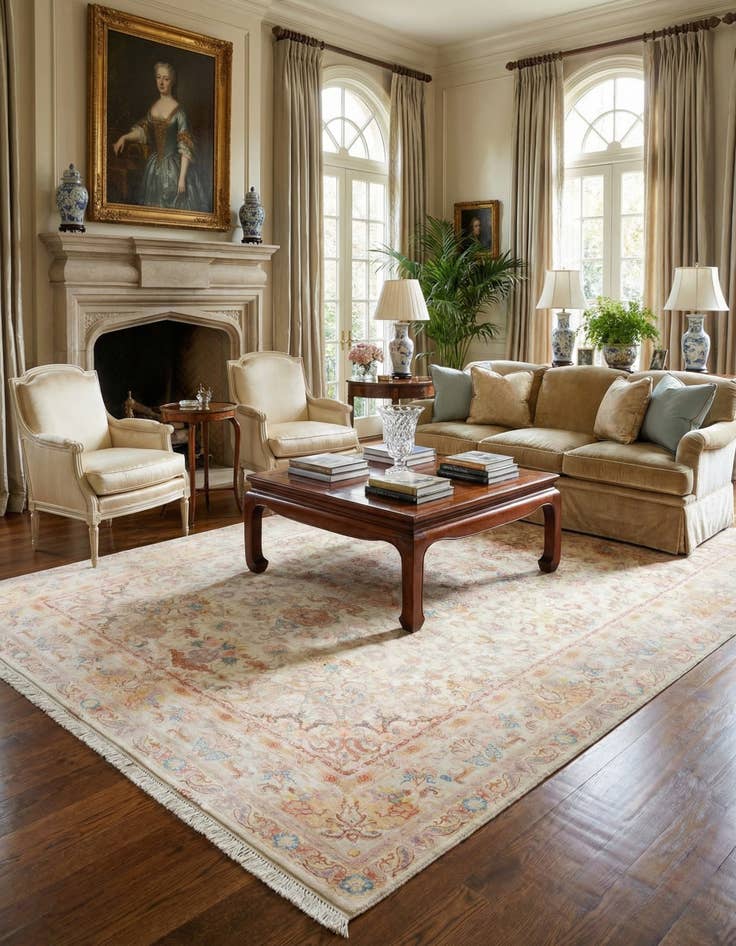 Detail image of 6' 6 x 10'  Hand Knotted Tabriz Persian Rug