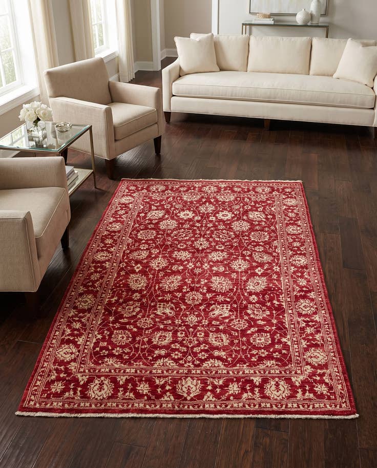 Detailansicht von 125cm x 185cm Handgeknüpft Peshawar Ziegler Teppich