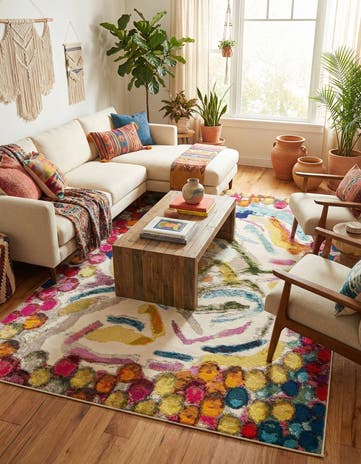 9' 10 x 14' Washable Vivid Rug